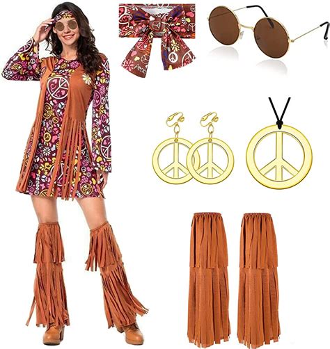 Womens World Peace Hippie Costume 70s Costumes Women