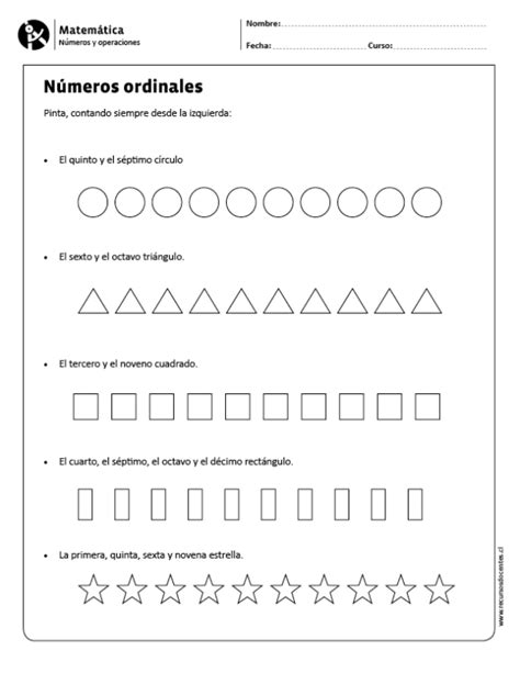 Números Ordinales Matematicas Ordinales Prueba De Matematicas
