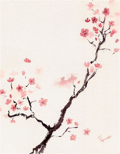 Japanese Cherry Blossom Flower Painting