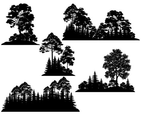 Tree Line Silhouette Svg Free File Include Svg Png Eps Dxf