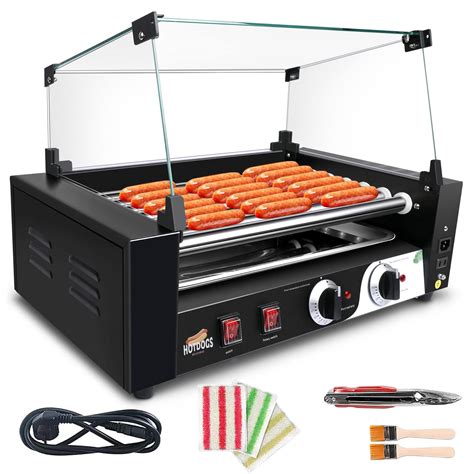 1400w Hot Dog Roller Machine Dual Temp Control Commercial Electric