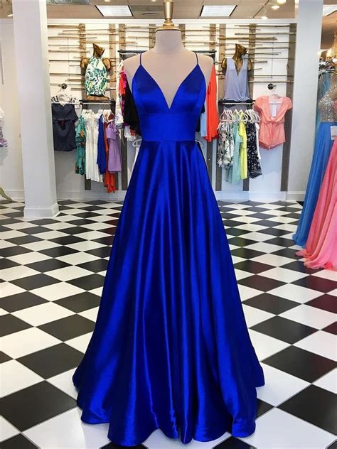 So what's with the somber colors? A-line Spaghetti Straps Royal Blue Prom Dress Floor Length ...