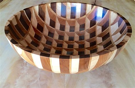 Very Large Wooden Bowl Lattice 3d Illusion Wooden Bowl Wood Turning