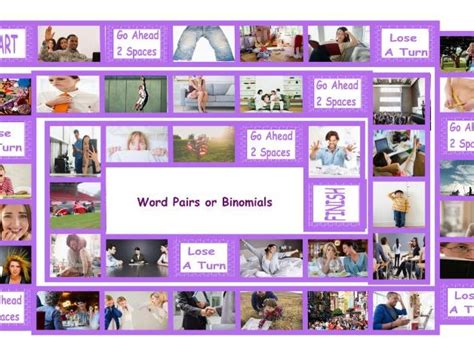 Word Pairs Or Binomials Legal Size Photo Board Game Teaching Resources