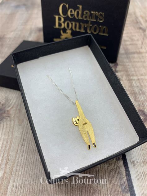 Naughty Cat Bum 18k Gold Plated With Sterling Silver Chain Necklace Cedars Bourton