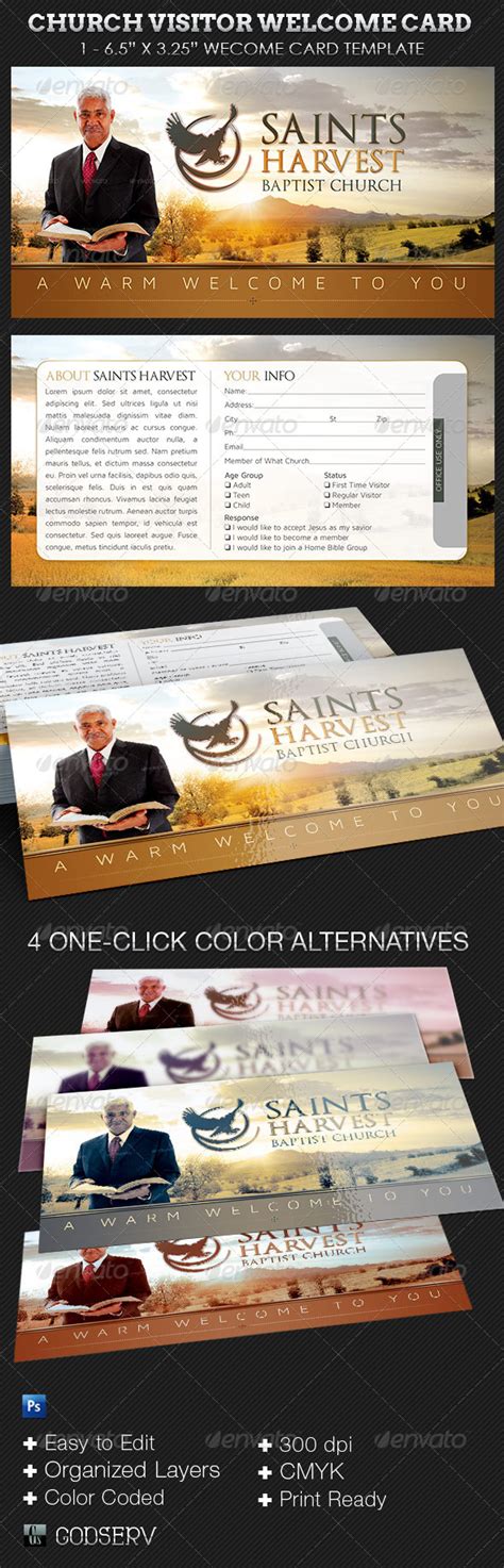 Church Visitor Welcome Card Template On Behance