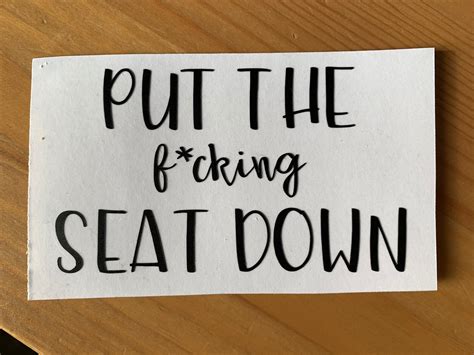 Put The Fcking Seat Down Decal Funny Boys Restroom Decor Etsy