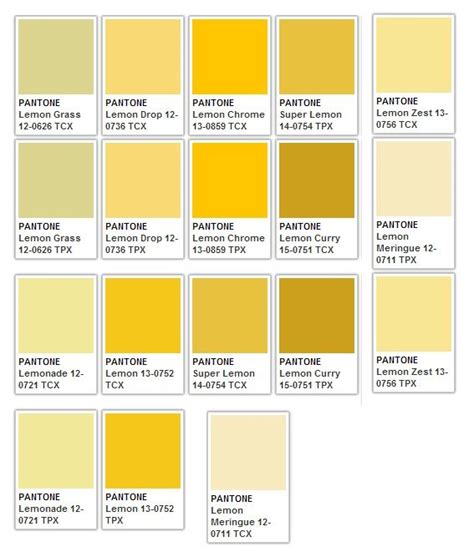 Yellows Pantone Color Chart Pantone Colour Palettes Pantone Palette