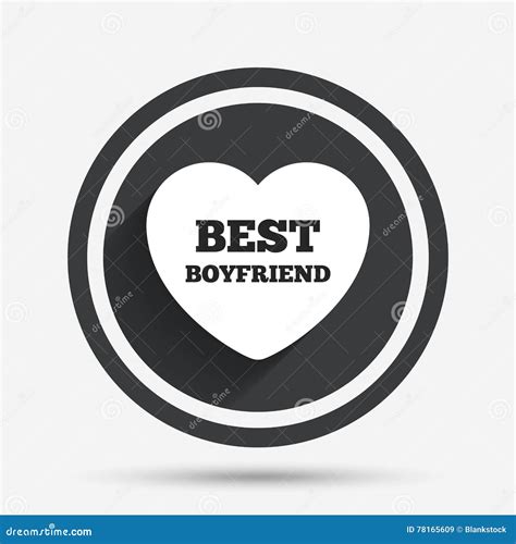 Best Boyfriend Sign Icon Heart Love Symbol Stock Vector Illustration