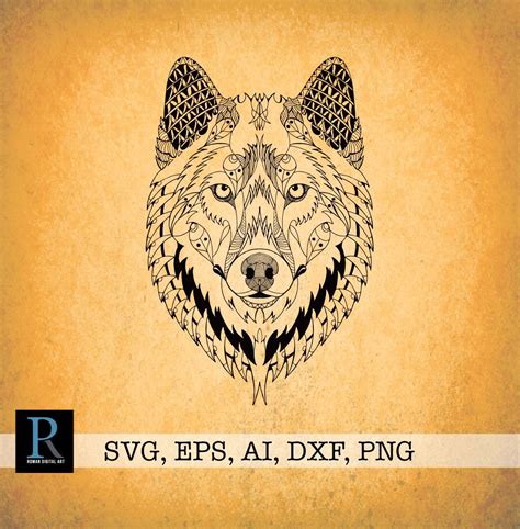 Zentangle Wolf Svg Mandala Wolf Svg Wolf For Cricut Zentangle For