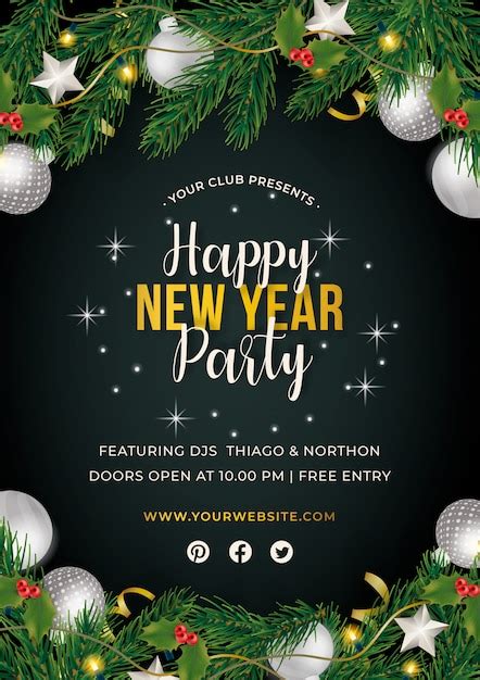 Free Vector New Year Party Poster
