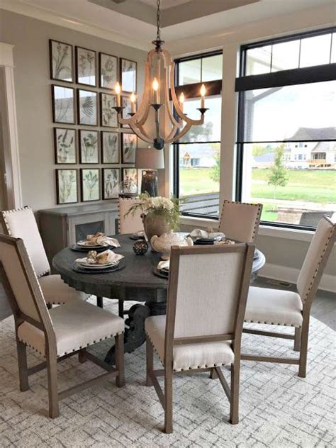 Wood Chandelier Over Round Table Dining Room Makeover Home Gorgeous