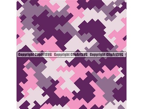 Pink Digital Camo Camouflage Seamless Pattern Army Print Etsy