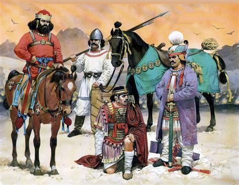 Persian Sassanid Emperor Hormizd Ii With A Byzantine Captive