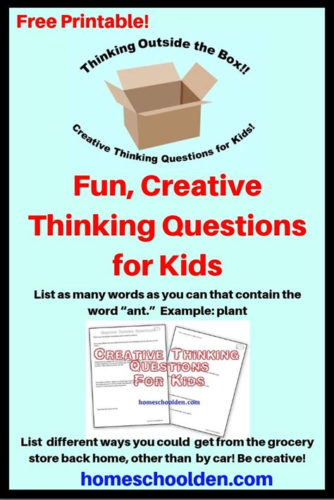 Critical Thinking Questions For Kids Creative Thinking Math Riddles