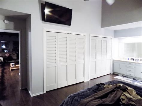 Bifold doors standard sizes for closet bifold doors: Check out these Bi-Folding Closet Doors we installed with ...