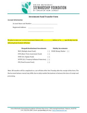 Fillable Online Investment Fund Transfer Form Fax Email Print PdfFiller