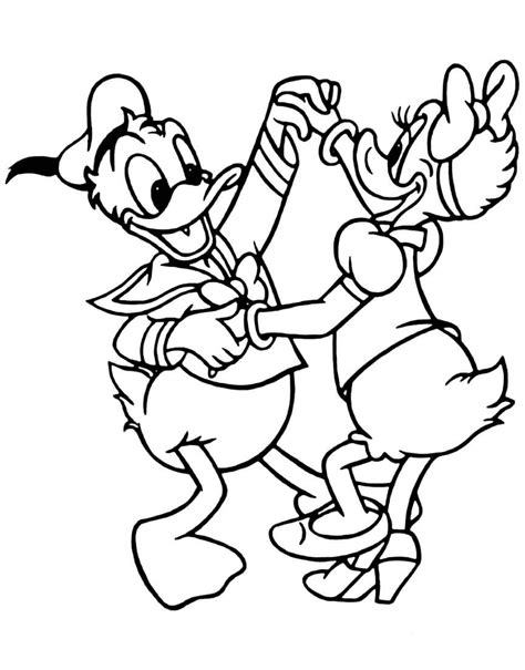 Daisy Duck Y Donald Duck Bailando Para Colorear Imprimir E Dibujar