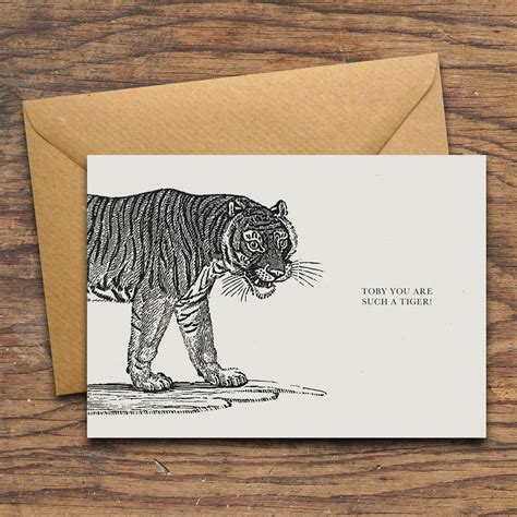 The tiger card is issued to students, faculty, staff, alumni, university retirees, university guests and more. 'easy Tiger' Personalised Greeting Card By Dig The Earth | notonthehighstreet.com
