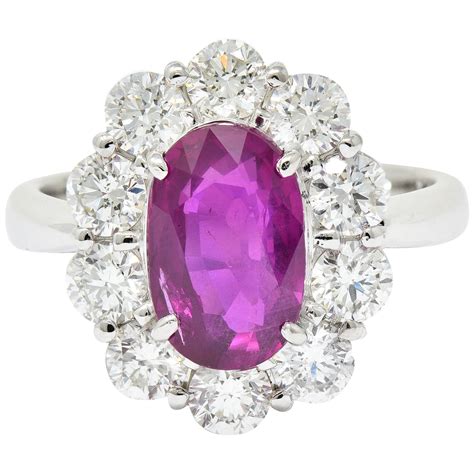 oval no heat ruby marquise diamond platinum cluster cocktail ring for sale at 1stdibs