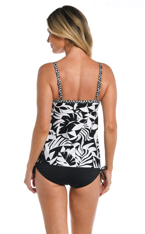 24th and ocean antigua leaf underwire flyaway tankini top maxine of hollywood