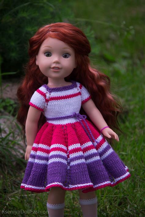 Pdf Doll Clothes Pattern Wellie Wishers Dress Knitting Etsy
