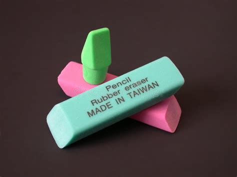 Rubber Erasers Made In Taiwan Stock Image Image Of Eraser Made 3431