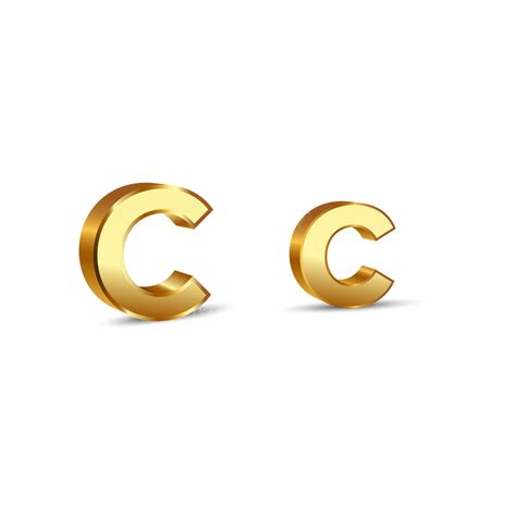 Alphabet 3d Letters Vector Art Png Gold C 3d Letter Capital And Small