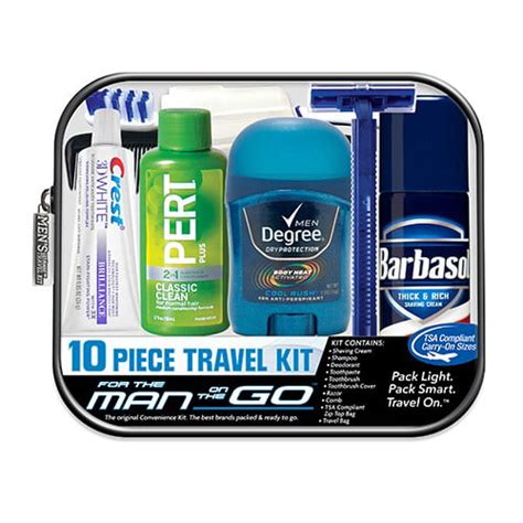 Convenience Kits International Mens Deluxe 10 Piece Travel Kit Tsa