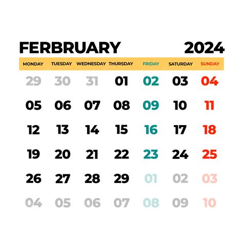 February 2024 Month Design Template February Design February 2024