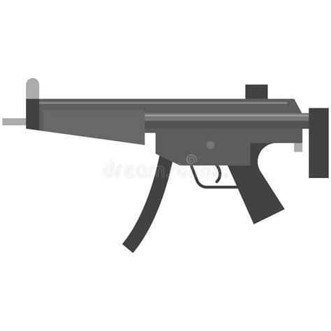 Vector Submachine Gun Isolated On White Background Stock Vector