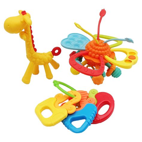 Baby Teething Toys 3 Pack Soft Textures Sensory Teething