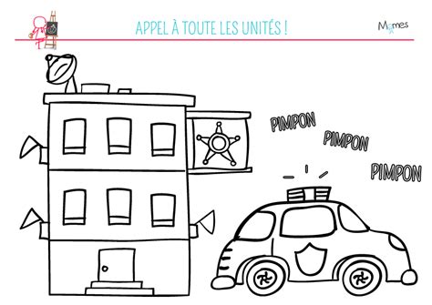 Apprendre a dessiner un camion de pompier en 3 etapes. Coloriage La Police - Momes.net