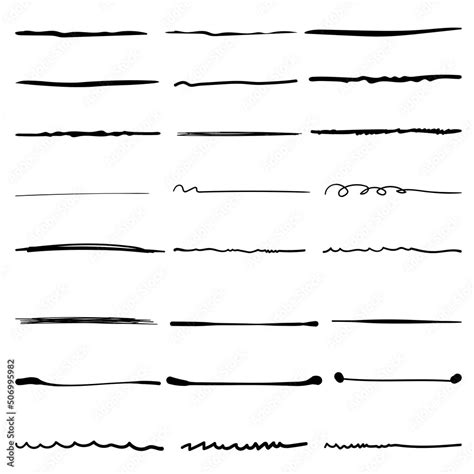 Collection Of Hand Drawn Lines Brush Lines Brush Strokes Underlines