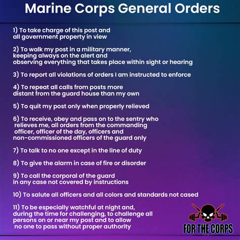 11 General Orders Of The Marine Corps For The Corps