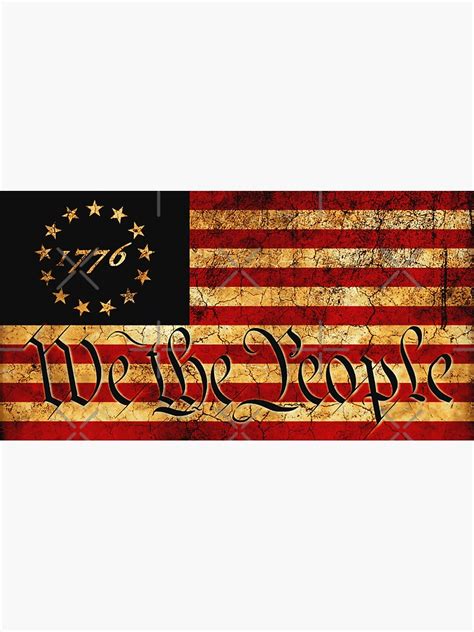 1776 We The People Us Flag Visually Aged And Distressed Sticker