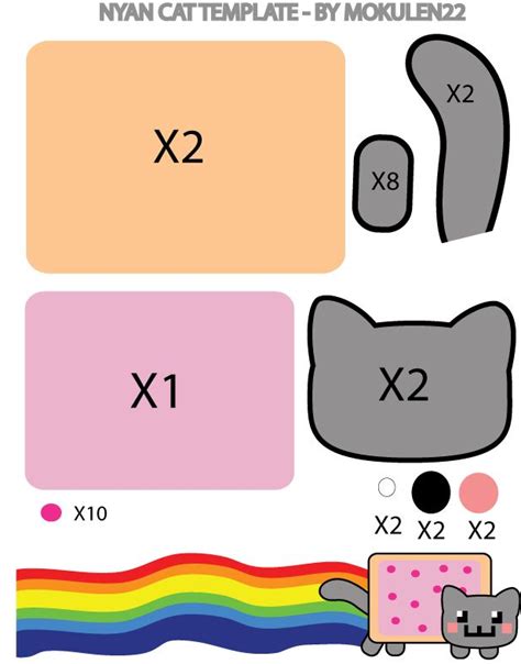 Nyan Cat Papercraft Templates