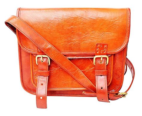 Real Goat Leather Vintage Messenger Shoulder Bag Ladies Backpack