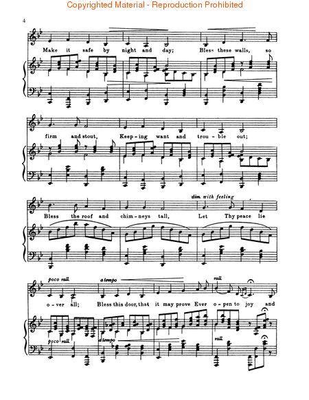 Bless This House By May H Brahe Sheet Music For Piano Voice Buy