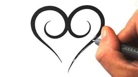 How To Draw A Simple Tribal Heart Tattoo Design 3 Youtube