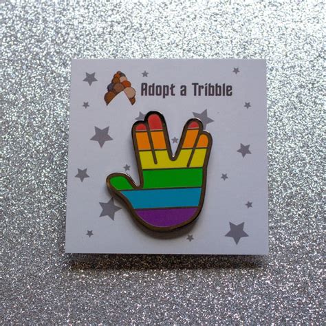 Rainbow Vulcan Salute Lgbtqia Pride Enamel Pin Star Trek Etsy