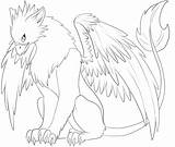 Griffin Lineart Gryphon Drawing Deviantart Line Getdrawings sketch template