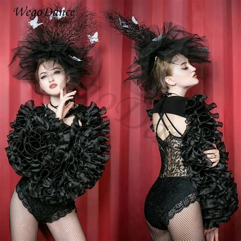 Sexy Lady New Fashion Nightclub Ds Costumes Singer Gogo Lead Dance Lace Bodysuit Perfermance