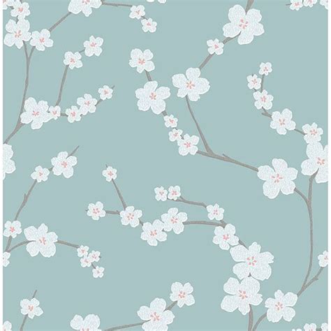 2764 24324 Sakura Floral Wallpaper — Jojo Design Studio Turquoise