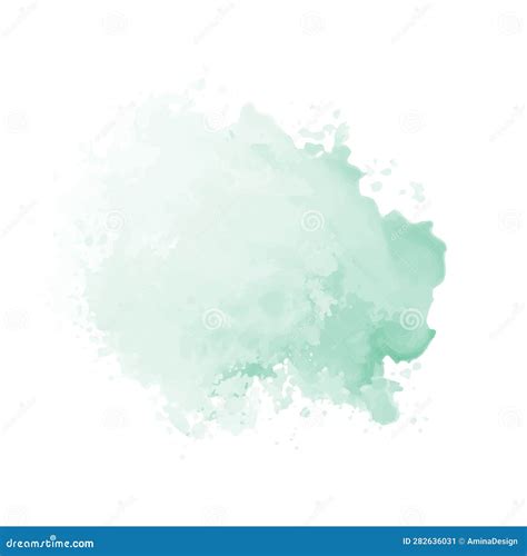 Abstract Mint Green Watercolor Water Splash Vector Watercolour Texture