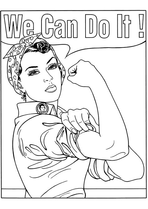 We Can Do It Vintage Adult Coloring Pages