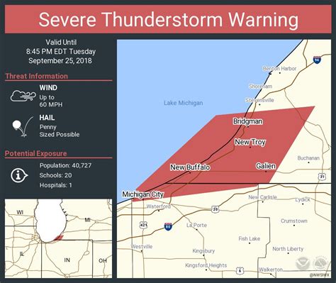 If storms intensify as expected, a severe thunderstorm watch will likely cover at least portions of the. Severe Thunderstorm Warning including Michigan City ...