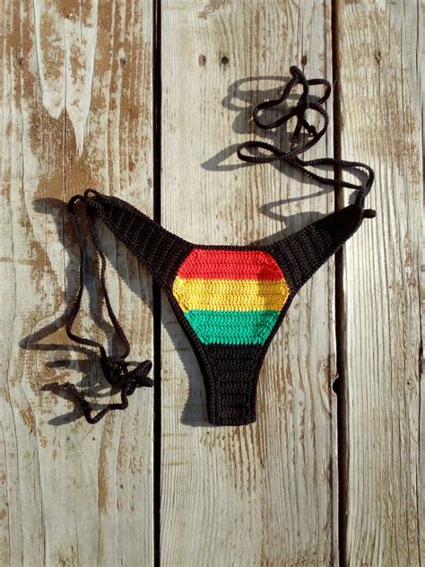 high hip brazilian rasta crochet bikini bottoms rasta crochet etsy