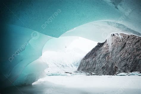 Blue Ice Cave In Ranwu Lake In Deep Winter Background Ice Lake Snow