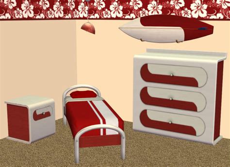 Mod The Sims Tss Match Surfer Bedroom In Red